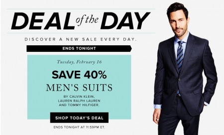 Hudson's Bay Deal of the Day - Save 40 Off Men's Suits (Feb 16)