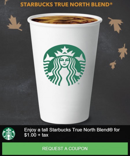 Starbucks $1 Coupon for Tall Starbucks True North Blend (Until Mar 31)