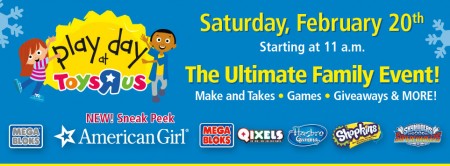 Toys R Us FREE Play Day Family Event (Feb 20, 11am-1pm)