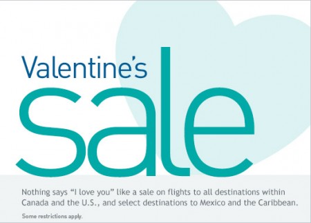 WestJet Valentine's Seat Sale (Feb 10-16)