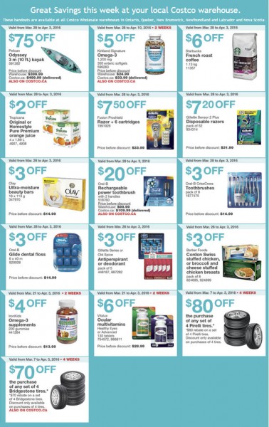 Costco Weekly Handout Instant Savings Coupons East (Mar 28 - Apr 3)