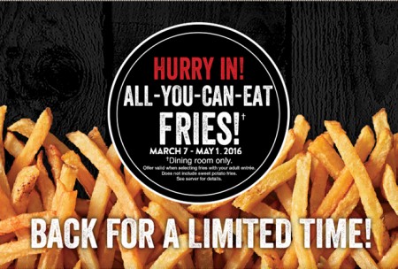 Swiss Chalet All You Can Eat Fries (Mar 7 - May 1)