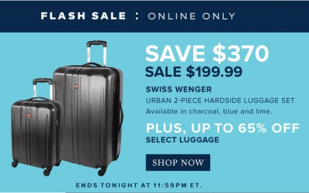 TheBay.com Flash Sale - Save $370 on Swiss Wenger Urban 2-Piece Luggage Set + Up to 65% Off Select Luggage (Mar 9)