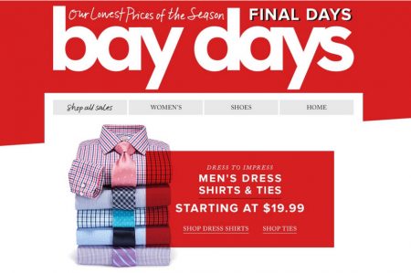 Hudson's Bay Bay Days - Men's Dress Shirts & Ties starting at $19.99 (Until Apr 28)