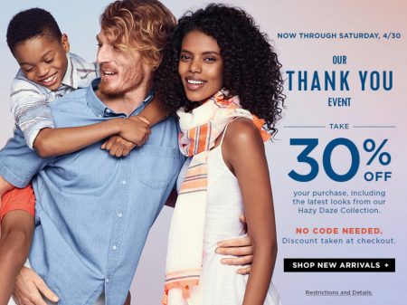 Old Navy Thank You Event - 30 Off Online Purchase (Apr 24-30)