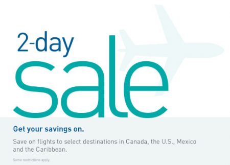 WestJet 2-Day Seat Sale (Apr 19-20)