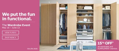 IKEA Wardrobe Event - 15 Off All Wardrobes and Komplement Interiors (May 16 - June 13)