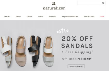 Naturalizer Extra 20 Off Sandals + Free Shipping Promo Code (May 19-25)