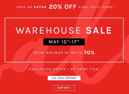 Naturalizer Warehouse Sale - Save up to 70 Off (May 15-17)