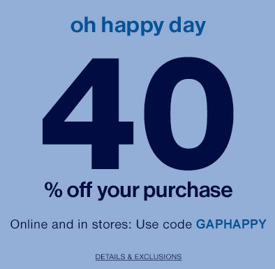 GAP Today Only - 40 Off Your Purchase Promo Code (June 25)