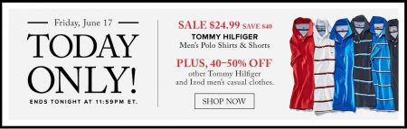 Hudson's Bay Today Only - $24.99 for Tommy Hilfiger Polo Shirts and Shorts - Save $40 (June 17)