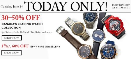 TheBay Today Only - 30-50 Off Watches (June 14)