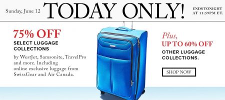 TheBay Today Only - 75 Off Select Luggage Collections (June 12)