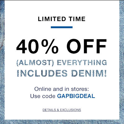 GAP 40 Off Almost Everything Promo Code (July 22-23)