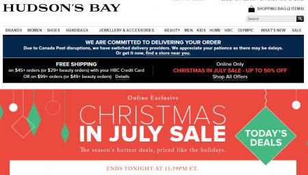 Hudson's Bay Christmas in July Sale - Hot Deal Each Day (July 11-17)