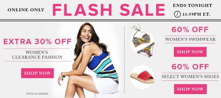 Hudson's Bay Flash Sale - Extra 30 Off Women's Clearance Fashion, 60 Off Swimwear, 60 Off Women's Shoes (July 27)