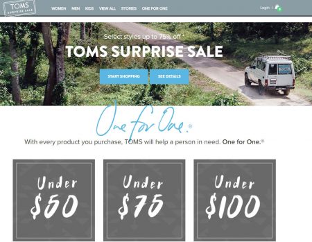 TOMS Shoes - Surprise Sale - Up to 75 Off (July 19-24)