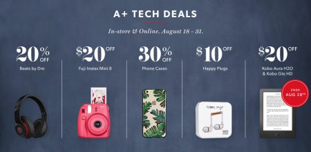 Chapters Indigo Hot Tech Deals for Back to School + Extra 15 Off with Visa Checkout (Aug 18-31)