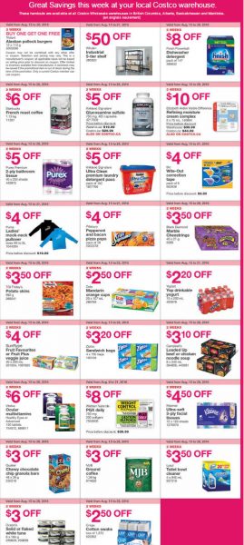 Costco Weekly Handout Instant Savings West Coupons (Aug 15-21)