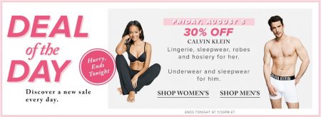 Hudson's Bay Deal of the Day - 30 Off Calvin Klein Underwear, Sleepwear, Lingerie, Robes and Hosiery (Aug 5)