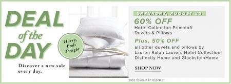 Hudson's Bay Deal of the Day - 60 Off Hotel Collection Primaloft Duvets & Pillows (Aug 20)