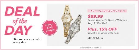 Hudson's Bay Deal of the Day - $89.99 for Women's Guess Watches, 15 Off Designer Watches (Aug 9)