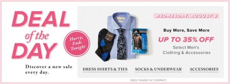 Hudson's Bay Deal of the Day - Buy More, Save More - Up to 35 Off Men's Clothing & Accessories (Aug 3)
