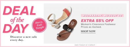 Hudson's Bay Deal of the Day - Extra 55 Off Women's Clearance Footwear (Aug 10)