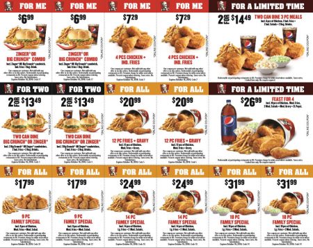 KFC Download New Printable Coupons (Until Oct 16)