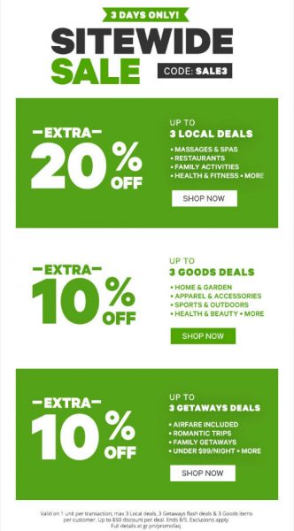 REMINDER Groupon.com - Sitewide Sale - Extra 20 Off Local Deals (Aug 3-5)