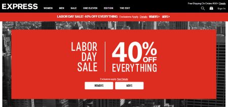 Express 40 Off Everything (Sept 1-5)