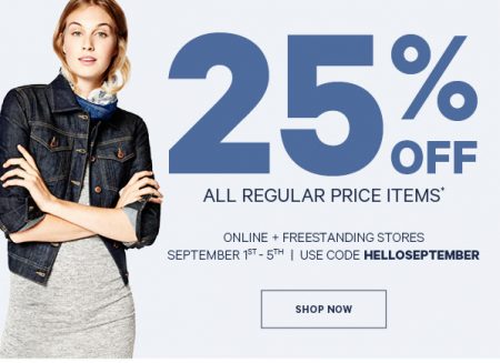 Joe Fresh 25 Off All Regular Price Items Promo Code (Sept 1-5)