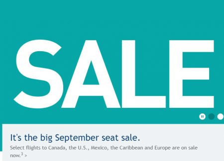 WestJet Big September Seat Sale (Sept 6-8)