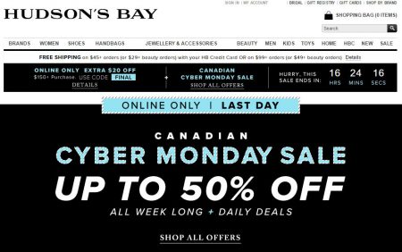 hudsons-bay-canadian-cyber-monday-sale-up-to-50-off-extra-20-off-promo-code-oct-7-13