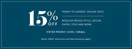 indigo-extra-15-off-regular-priced-items-promo-code-friday-sunday