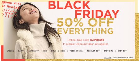 Gap, Banana Republic, & Old Navy: Black Friday Sale - 50% Off ...