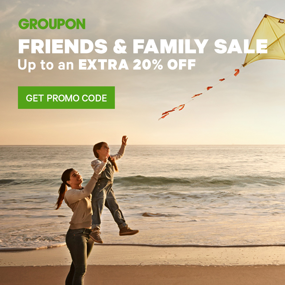 Groupon.com: Family & Friends Sale – Up to an Extra 20% Off (Aug 7-8)
