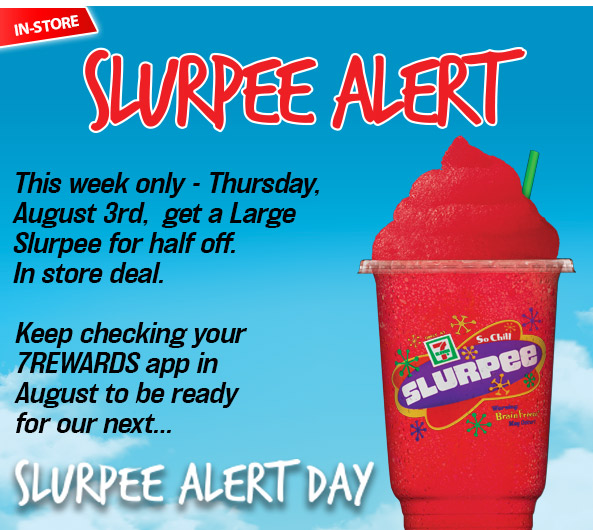 7-Eleven: Today Only – 50% Off Large Slurpee (Aug 3)