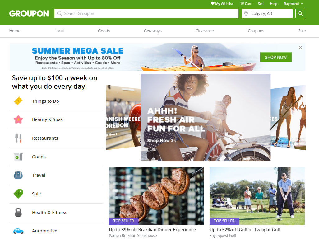 Groupon.com: Summer Mega Sale – Up to 80% Off Restaurants, Spas, Activities & More (Aug 4-5)