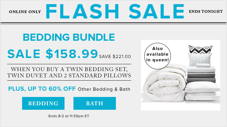 TheBay.com: Flash Sale – Up to 60% Off Bedding & Bath (Aug 2)